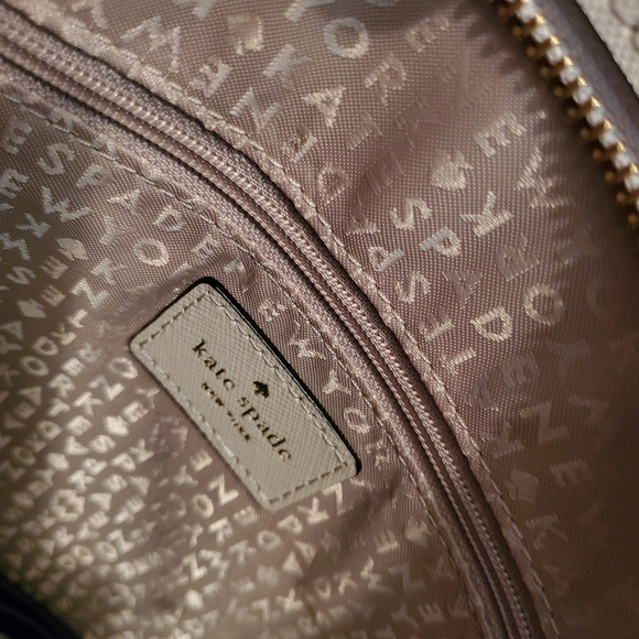 NWOT Beautiful Kate Spade Handbag Black & Cream Tan Purse Tote - Picture 4 of 7